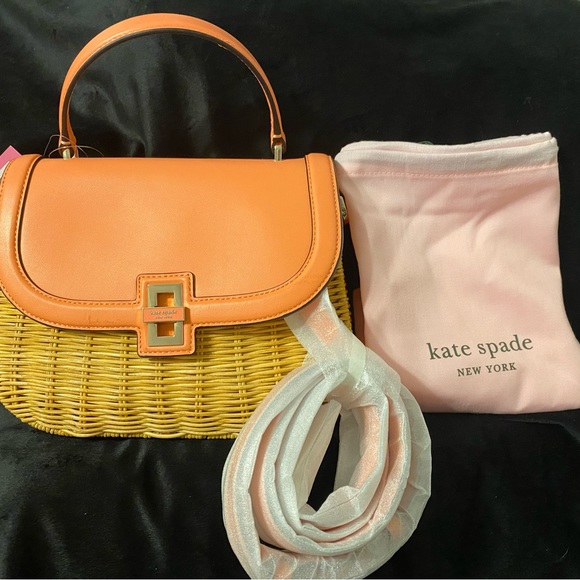 Kate Spade Gracie Wicker Medium Top-handle or Crossbody Handbag - Picture 6 of 11